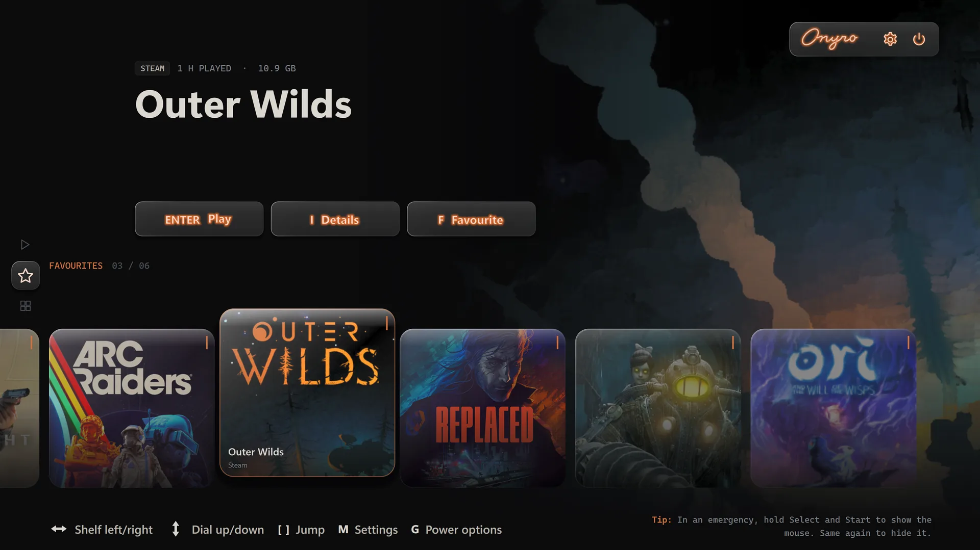 Onyro Favourites. Games already installed on this PC.